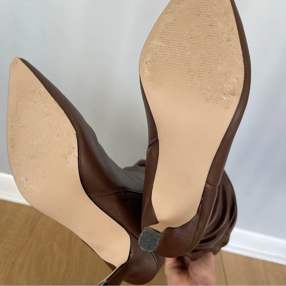 Meya Scrunch Boot Over the Knee Slouchy Stiletto Heels Sz 7